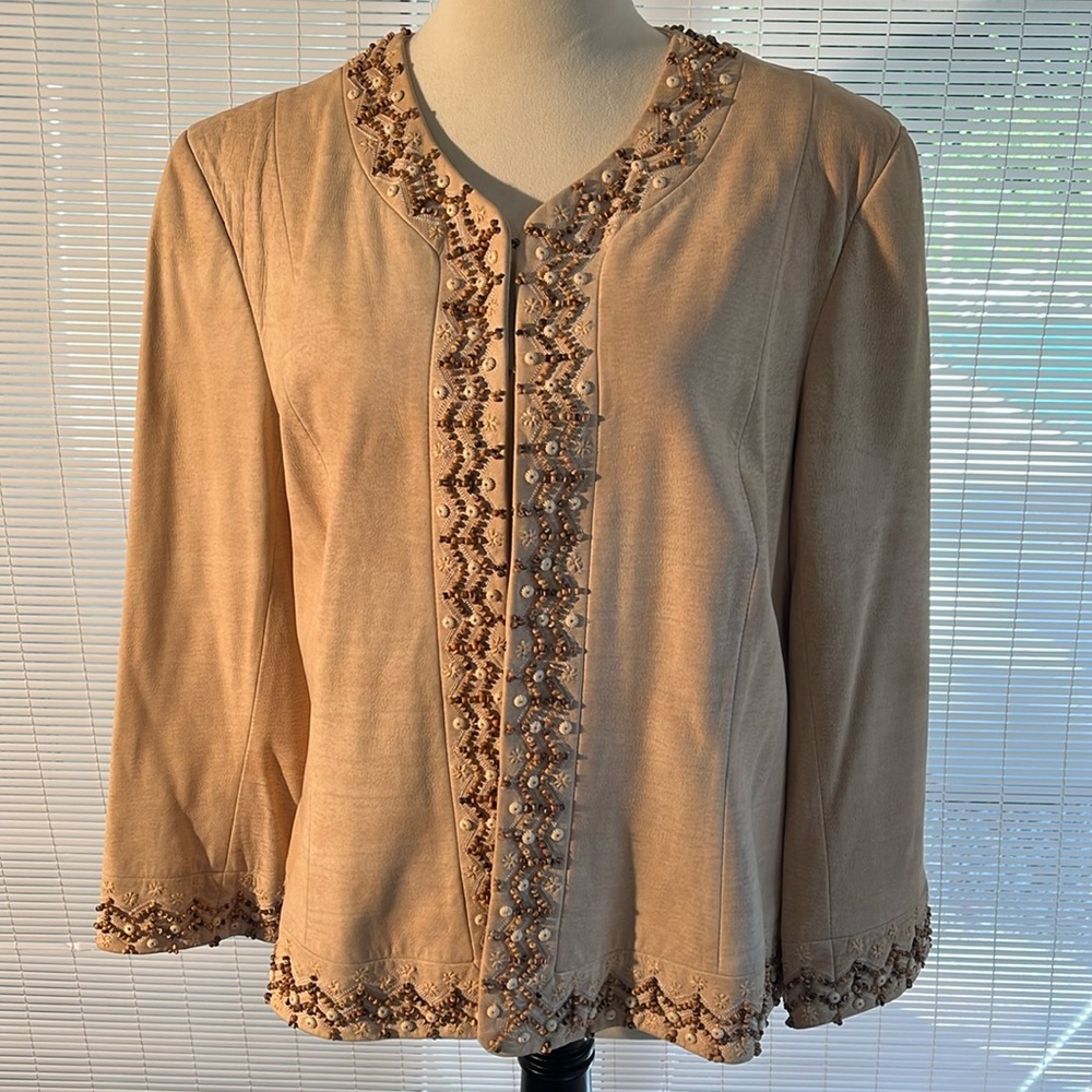 Dana Buchman Beaded Leather Jacket